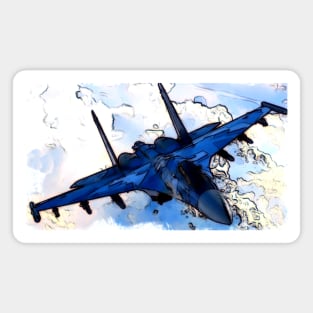 Aviation Fighter Jet blue Magnet